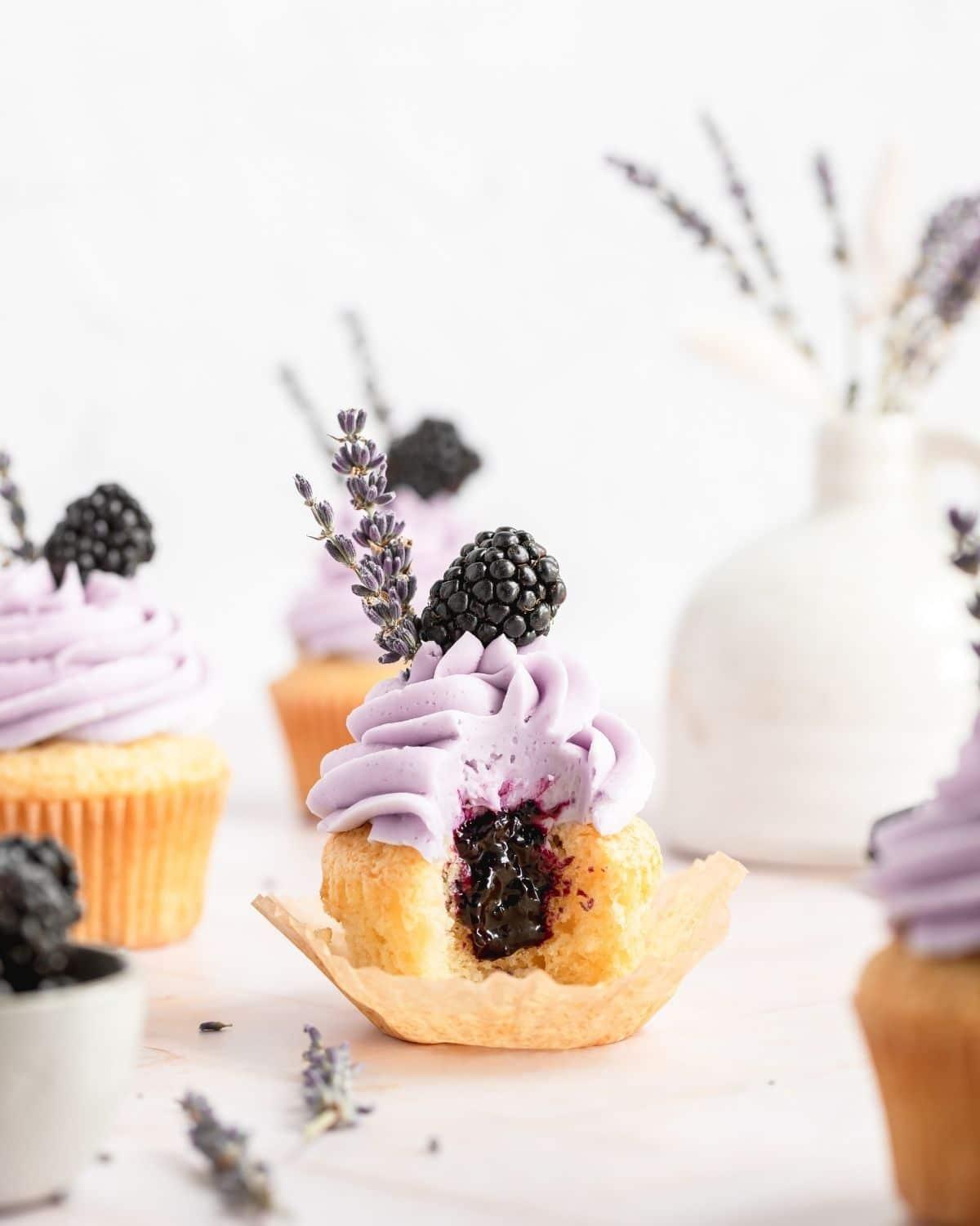 Blackberry Lavender Cupcakes Recipe ~ Barley & Sage