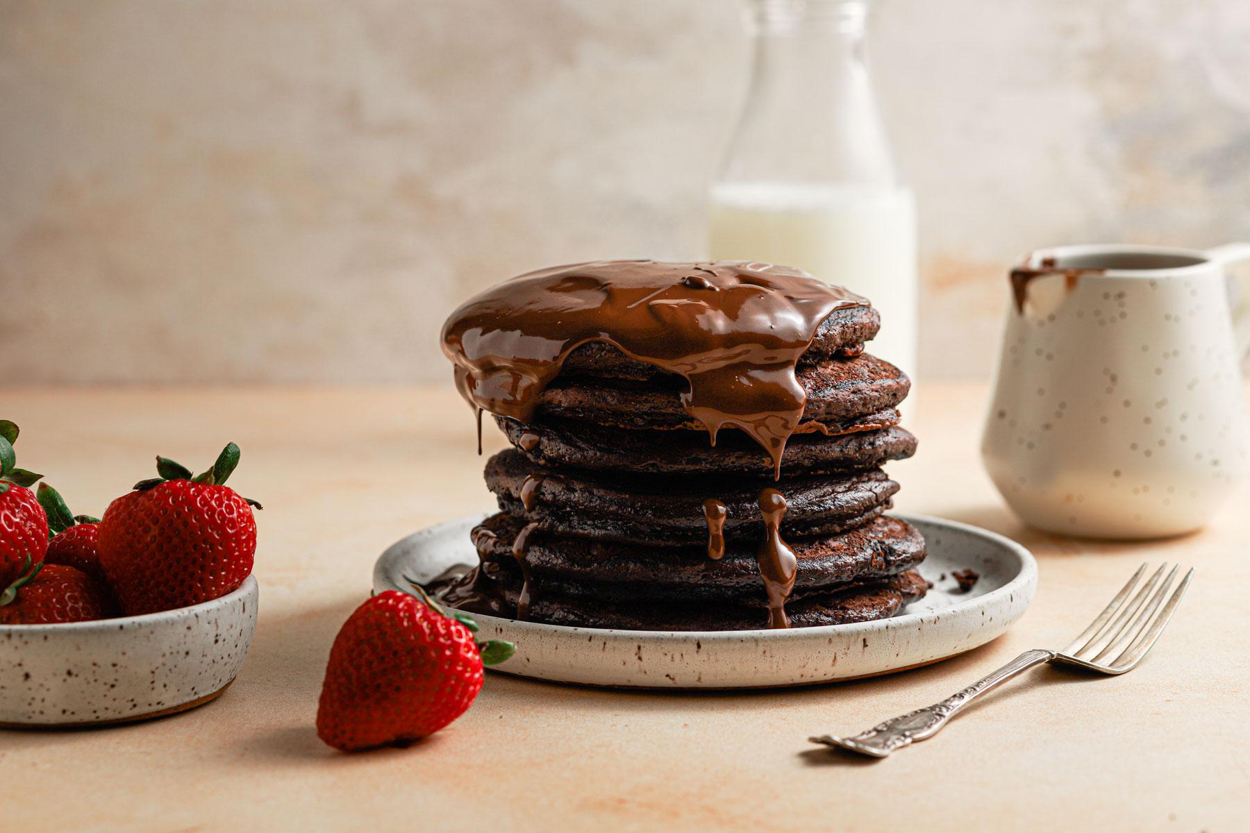 Chocolate Pancakes (With A Secret Ingredient) | Bigger Bolder Baking