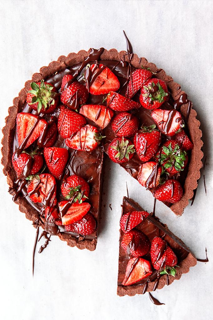 Dark Chocolate Strawberry Tart - Some the Wiser