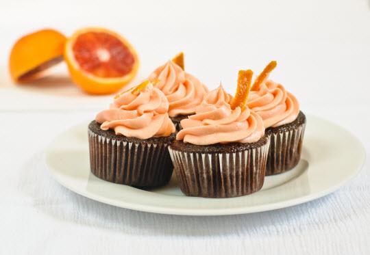 Chocolate Blood Orange Cupcakes - Baked In