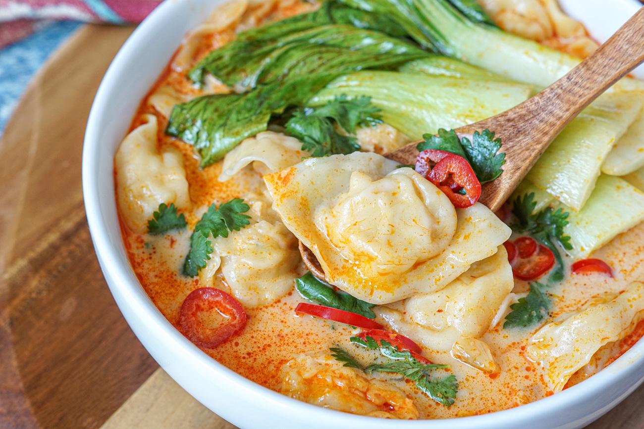 Red Curry Chicken Wonton Soup and This is a Book About Dumplings - Tara's Multicultural Table