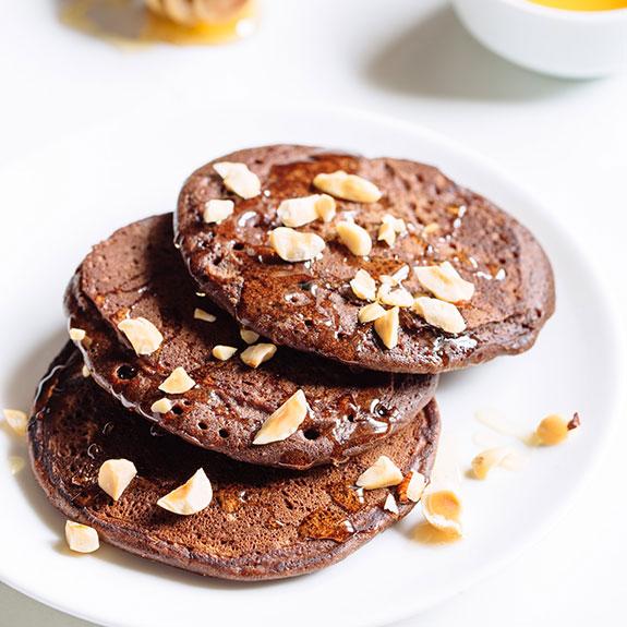 Chocolate Hazelnut Paleo Pancakes - Paleo Grubs