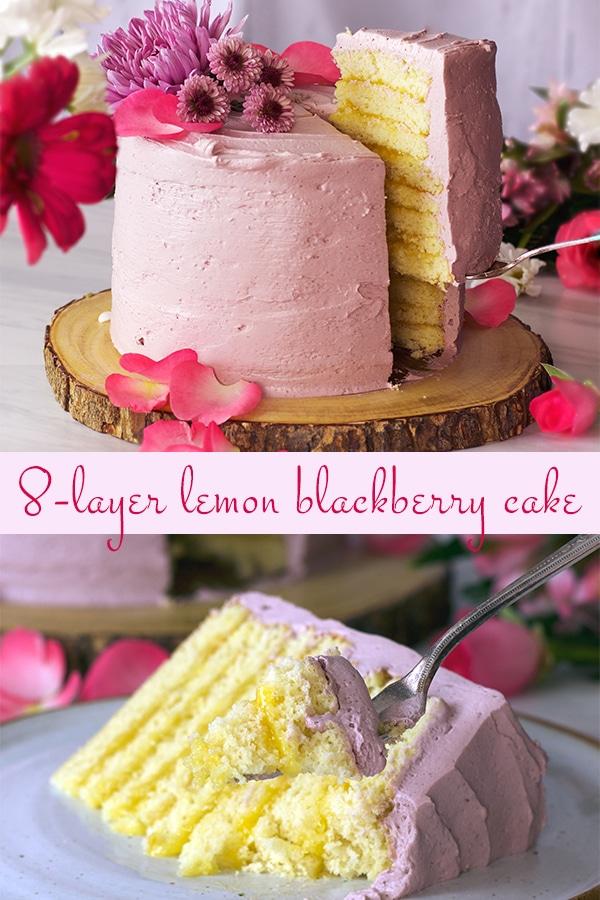 Lemon Layer Cake with Blackberry Buttercream - Of Batter and Dough