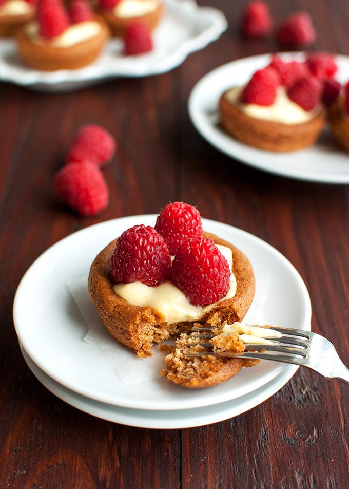 Raspberry Tartlets with Pastry Cream Filling - The Tough Cookie