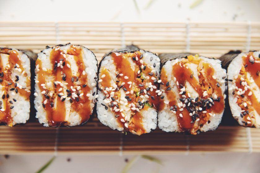 Tofu katsu onigirazu with kaniwa seeds Recipe