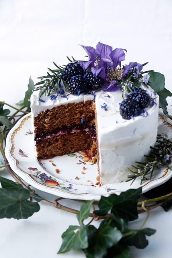 Rosemary Blackberry Layer Cake (vegan & gluten-free) - Nirvana Cakery
