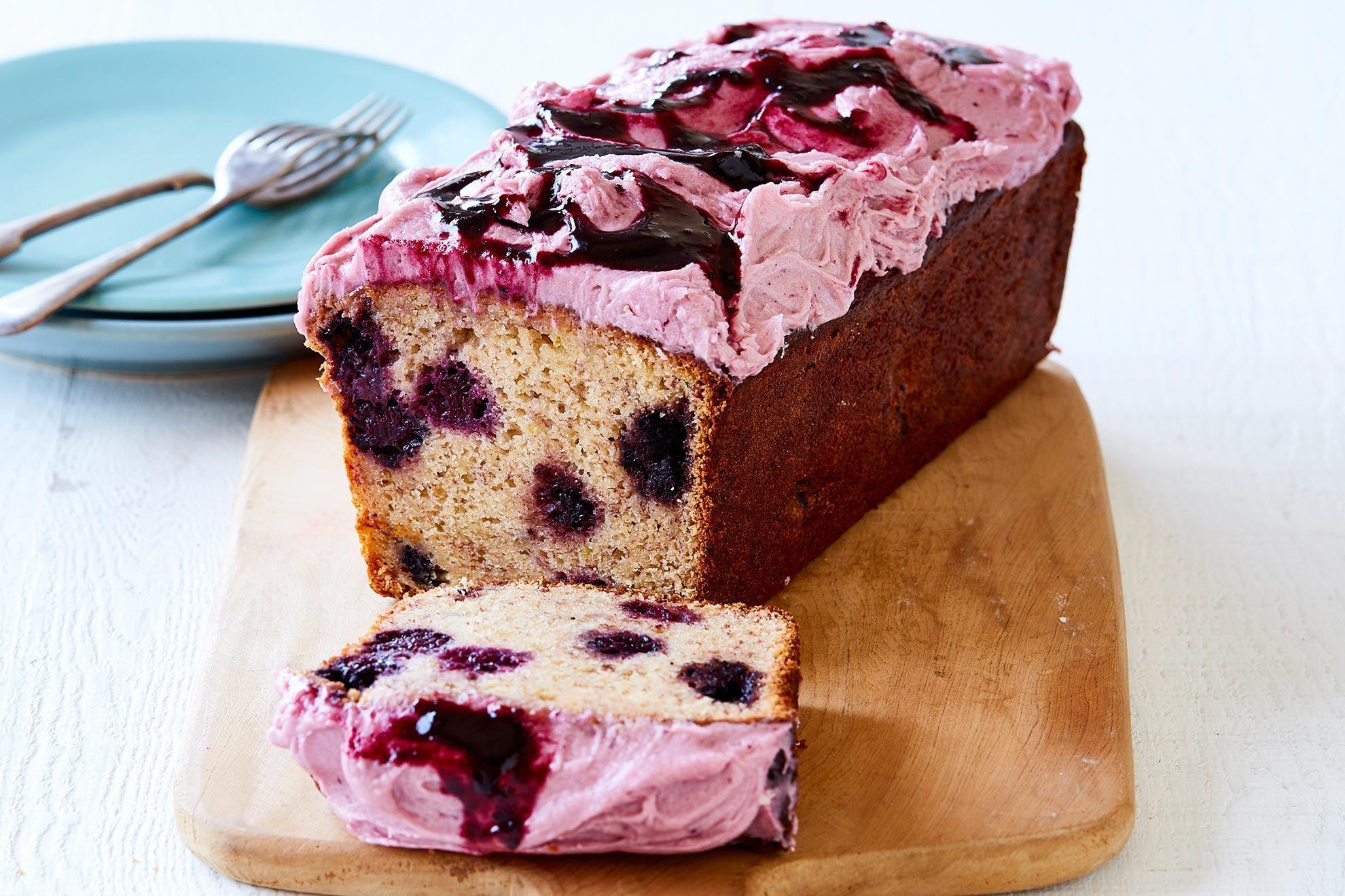 Blackberry and lime banana bread