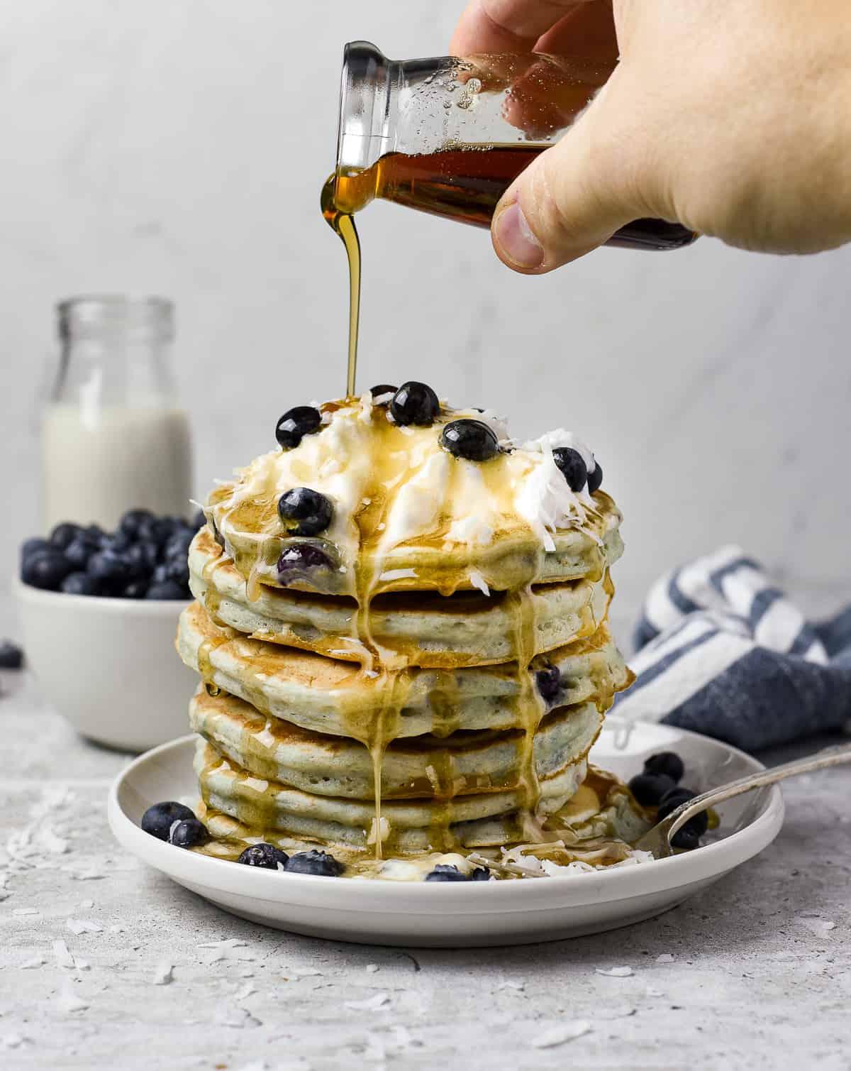 Vegan Blueberry Pancakes (Fluffy, No Oil) | Shane & Simple