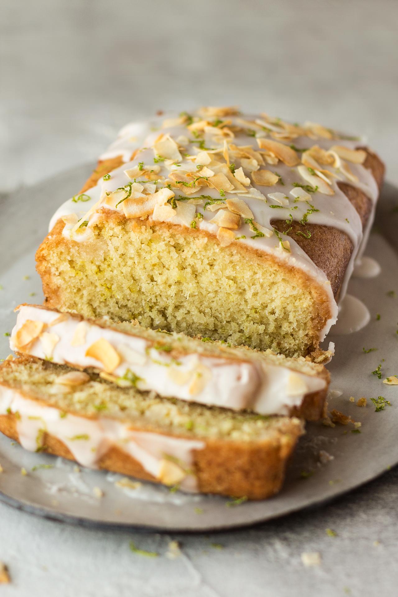Vegan coconut and lime drizzle cake - Lazy Cat Kitchen