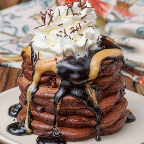 Japanese style whole wheat chocolate pancakes Recipe