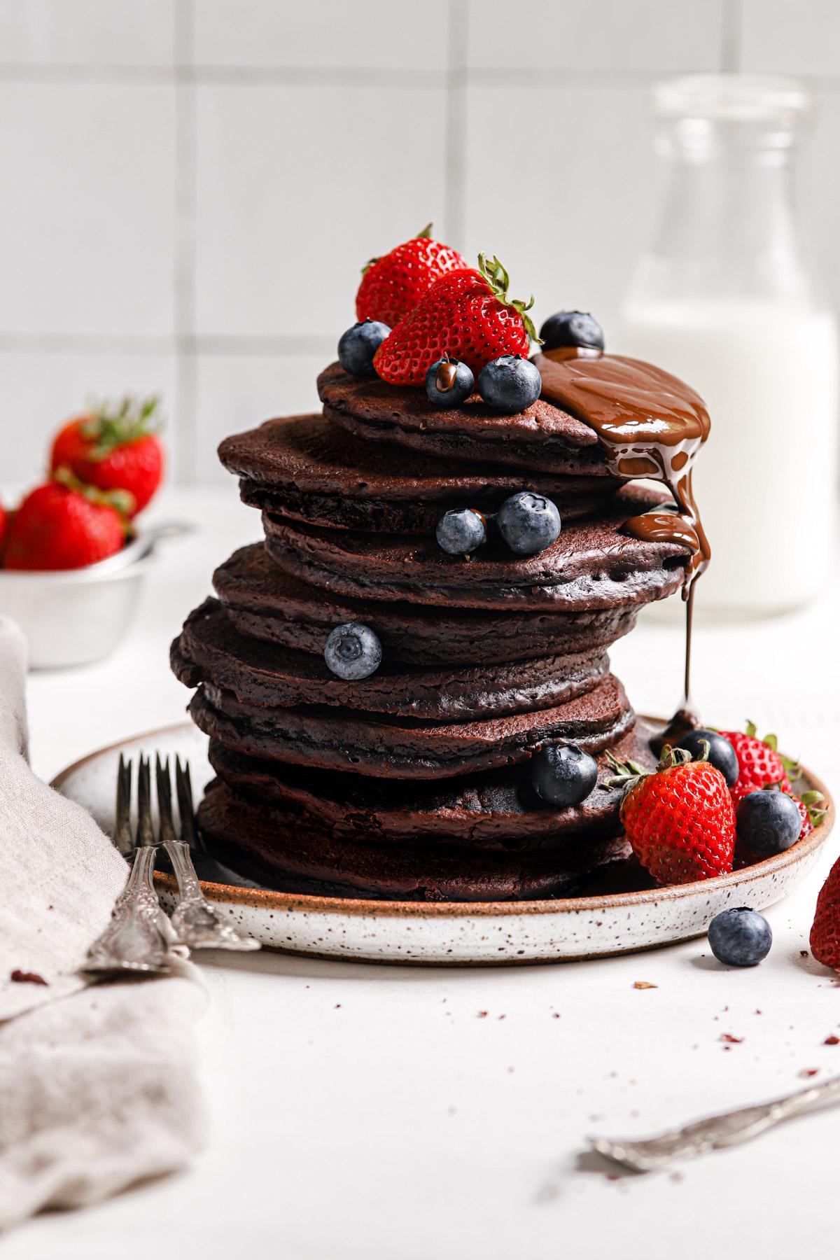 Chocolate Pancakes (With A Secret Ingredient) | Bigger Bolder Baking