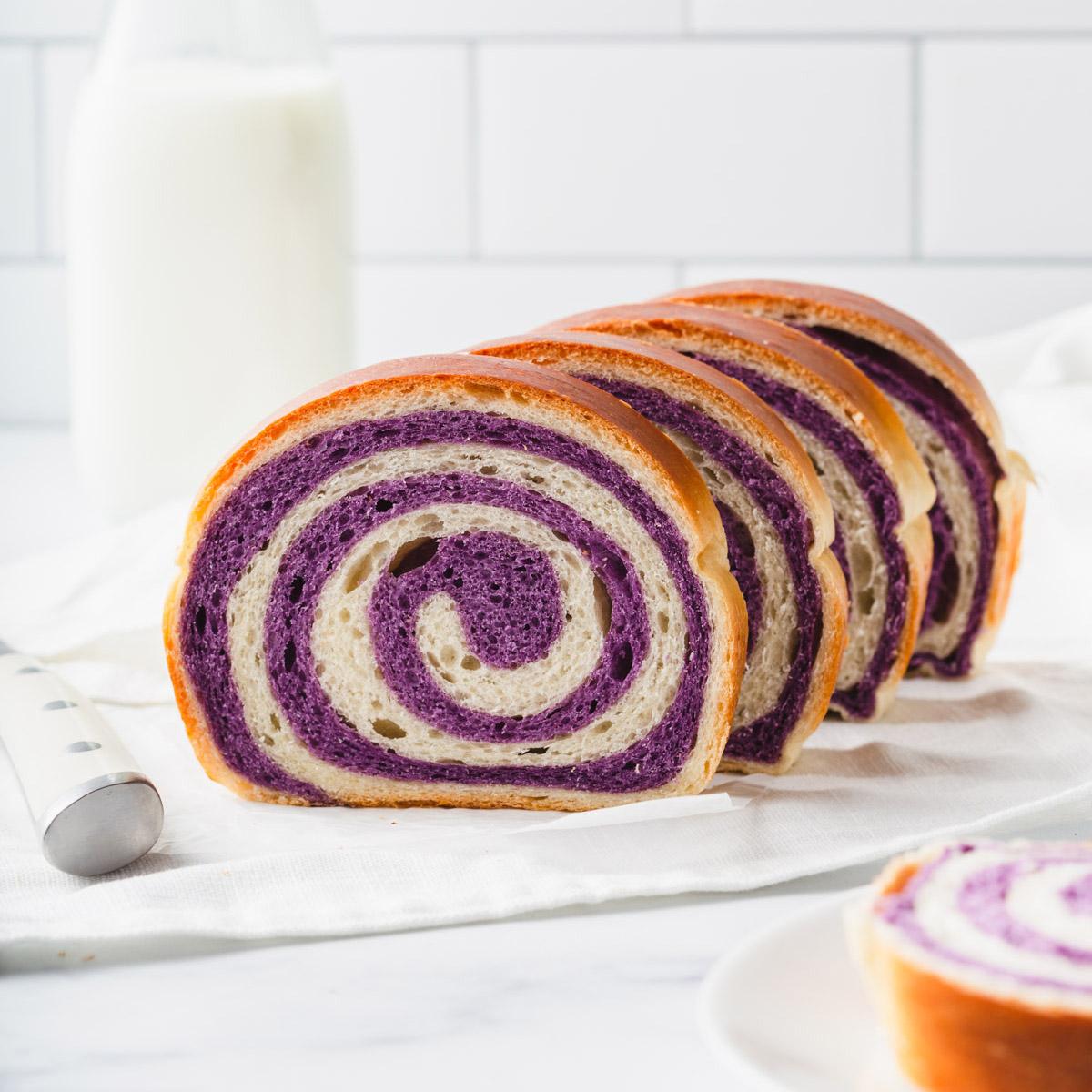 Ube Swirl Milk Bread (Purple Sweet Potato Swirl Bread) – Takes Two Eggs