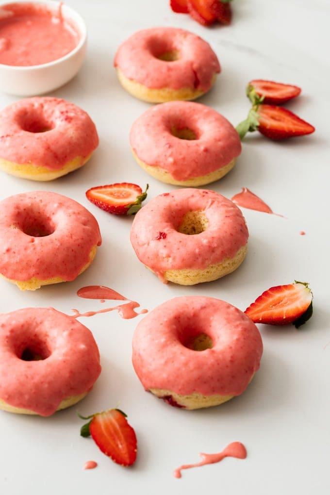 Baked Strawberry Doughnuts - Sugar Salt Magic