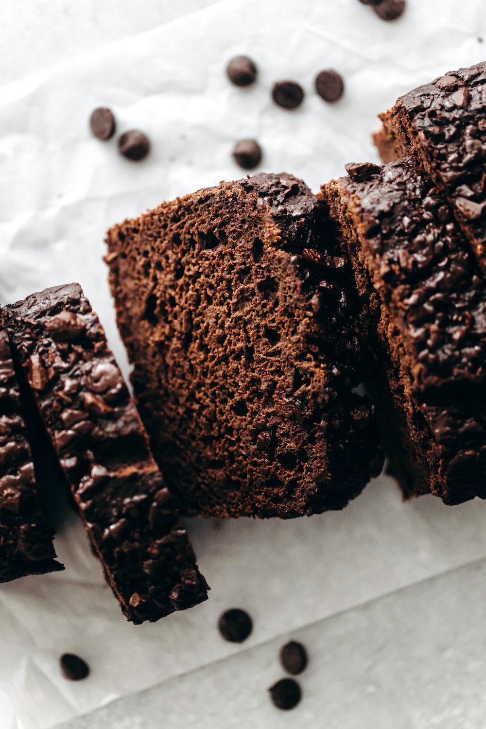 Plant based chocolate banana bread