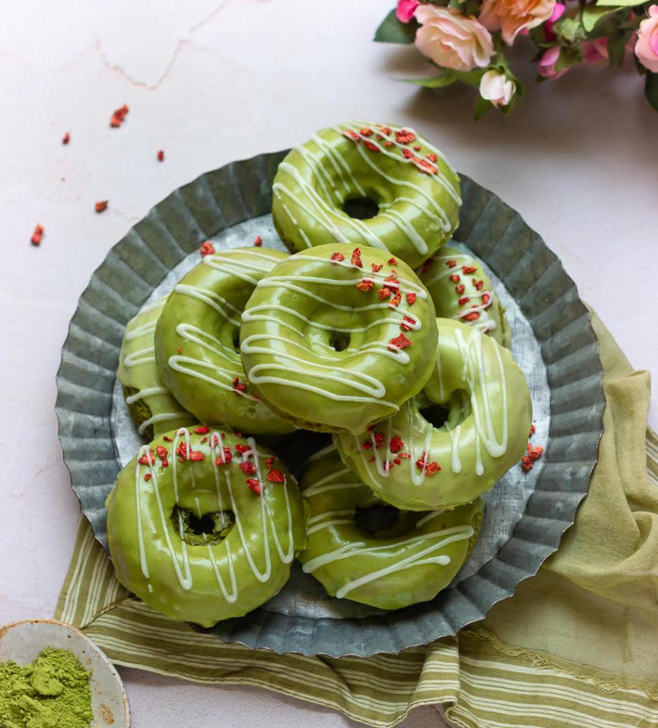 The Best Matcha Donuts - Baked Matcha Donuts