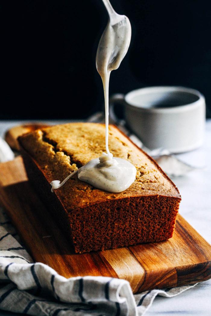 Almond Flour Cardamom Cake with Vanilla Bean Icing - Making Thyme for Health