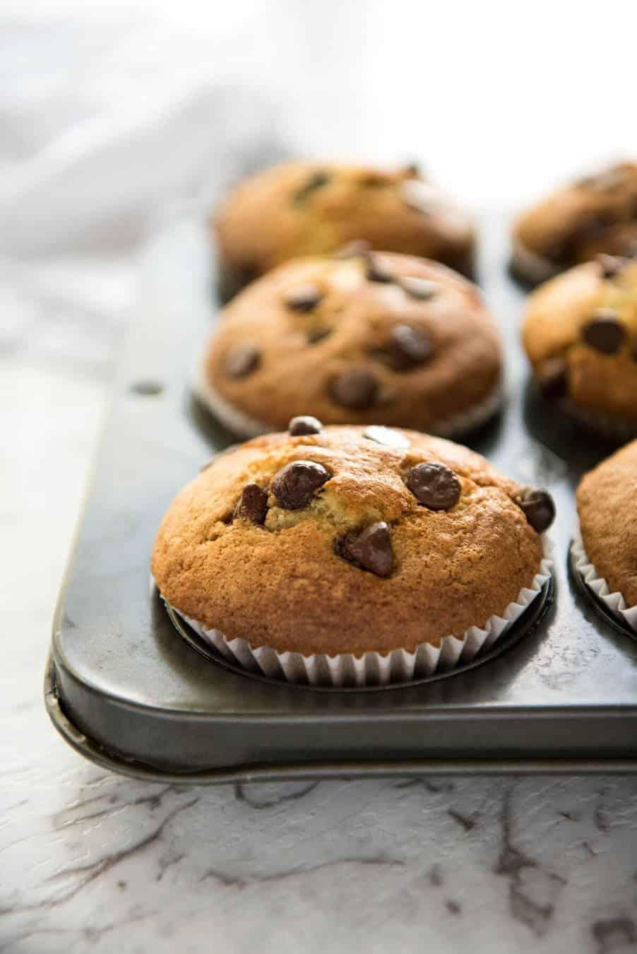 Moist Chocolate Chip Muffin | RecipeTin Eats