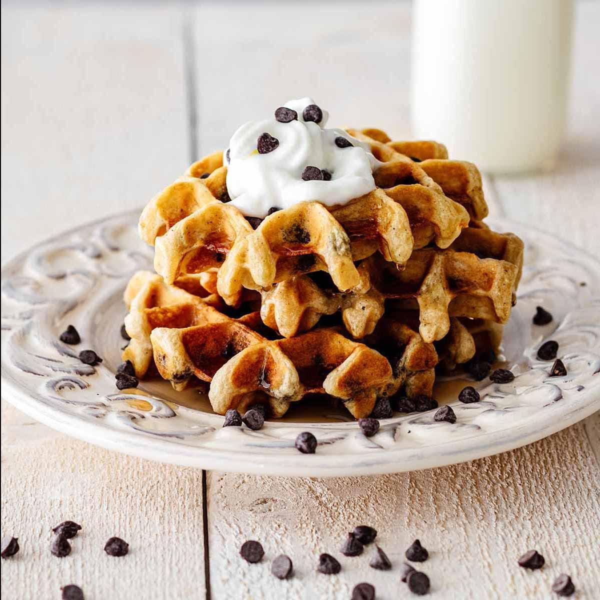 Mini Chocolate Chip Oat Waffles