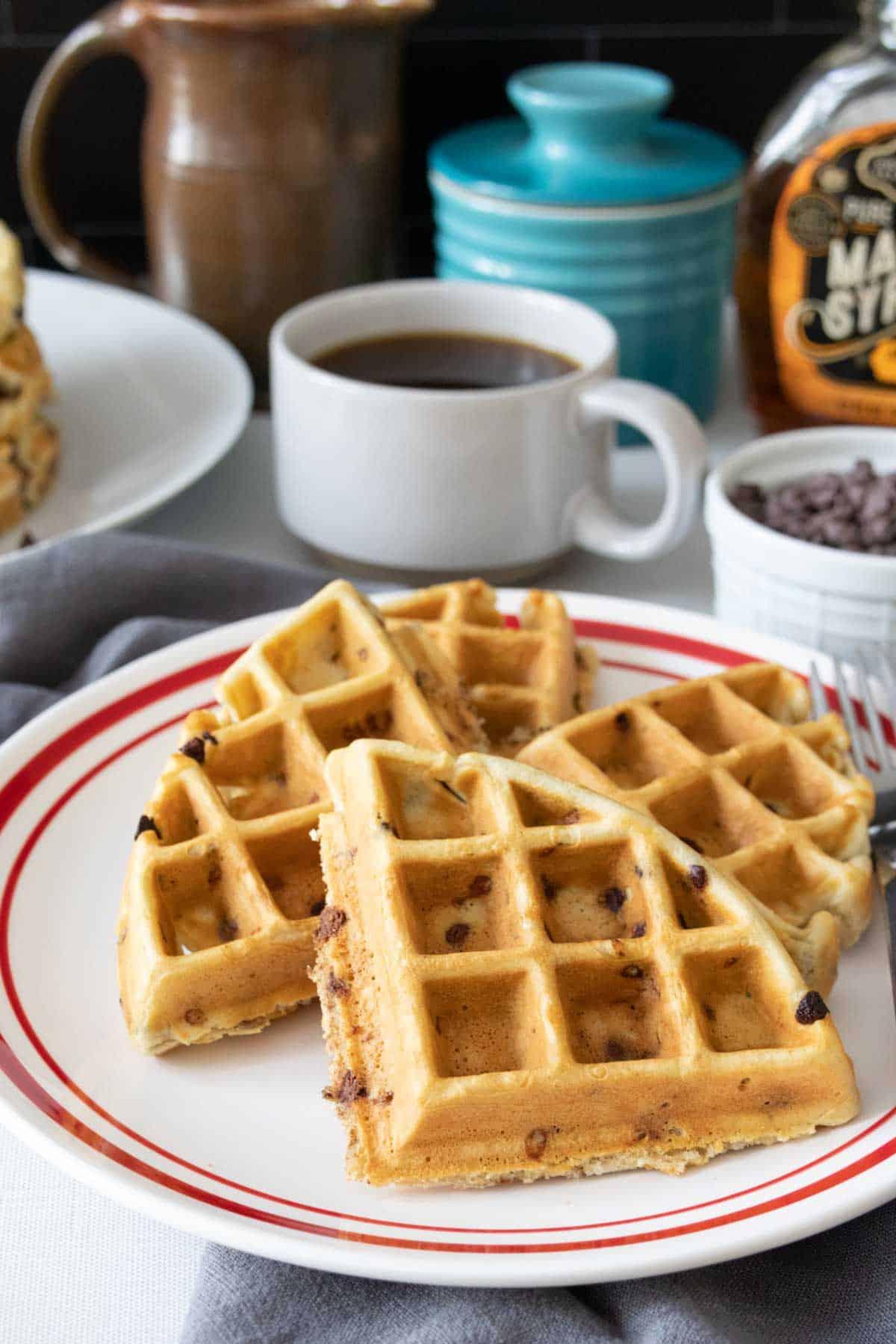 Mini chocolate chip waffles